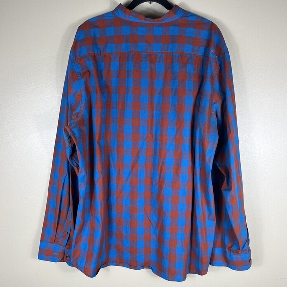 oakley button down long sleeve shirt Orange Blue Plaid XXL - Picture 3 of 3